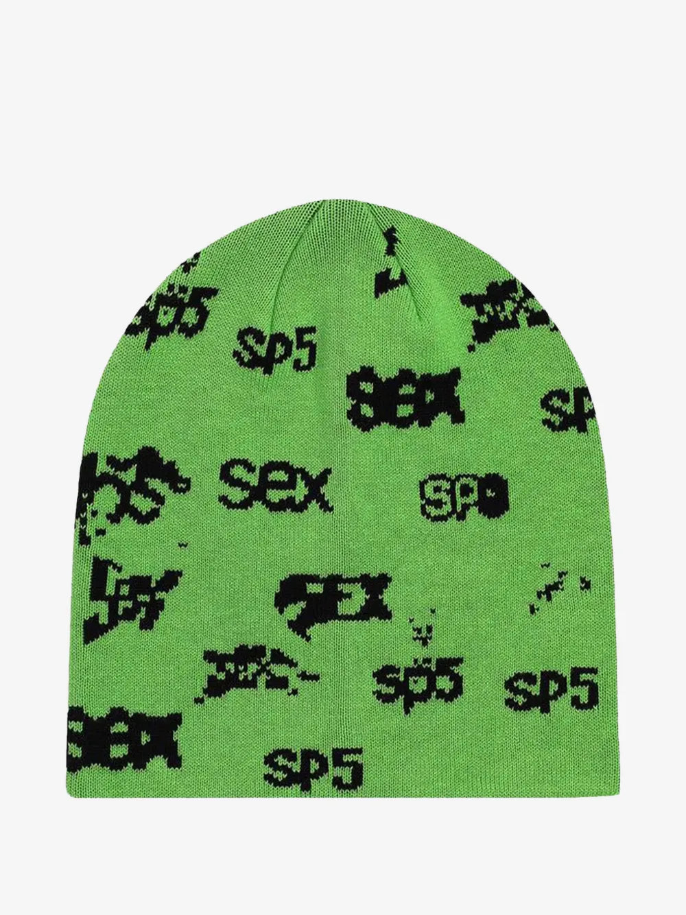 SP5DER All-Over Logo Beanie - Green / Black