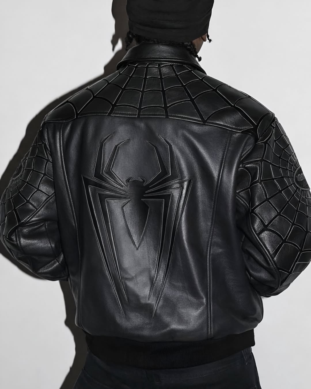 Supreme X Vanson Leathers Spider-Man Jacket - "Black/White"