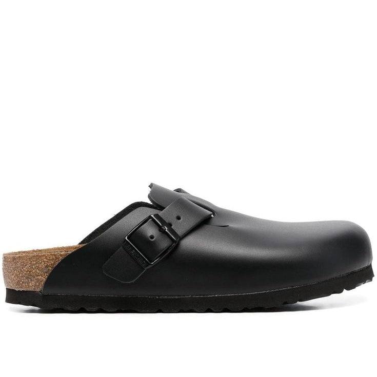 BIRKENSTOCK BOSTON SOFT FOOT BED - BLACK LEATHER