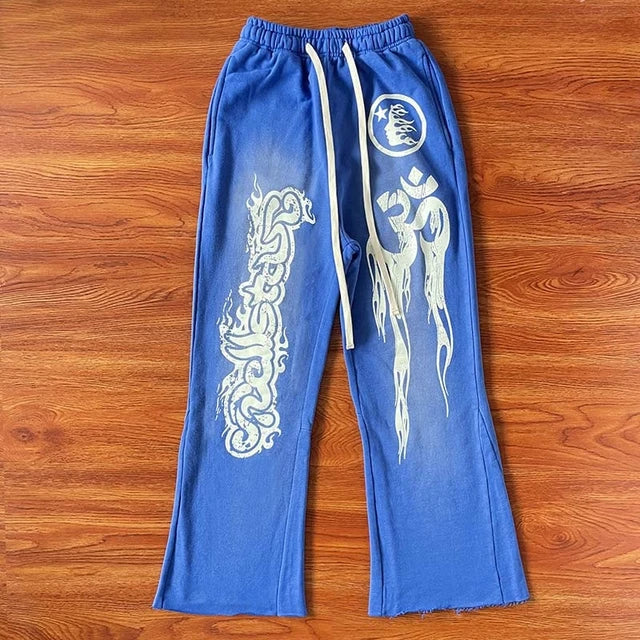 Blue Flared Joggers