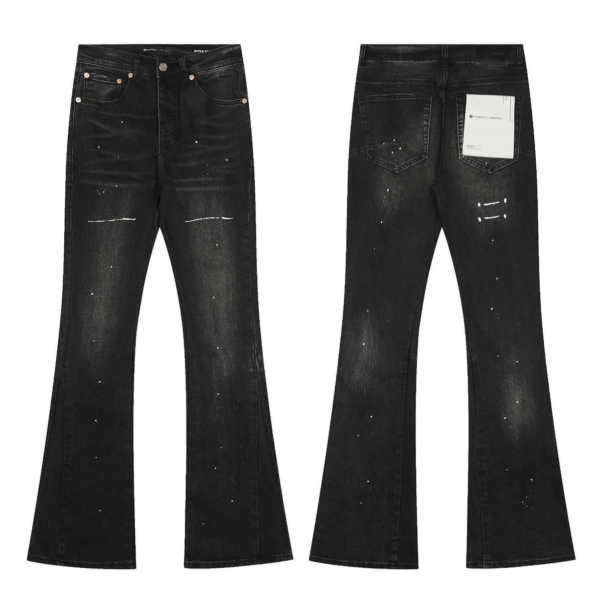 Purple Flared Jeans - Black