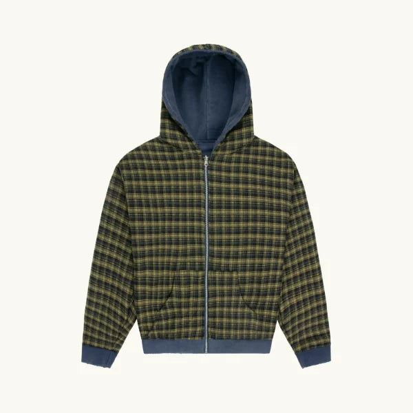 EXPERIMENT 5 DOUBLE FACED HOODIE ZIP UP PALE GREEN