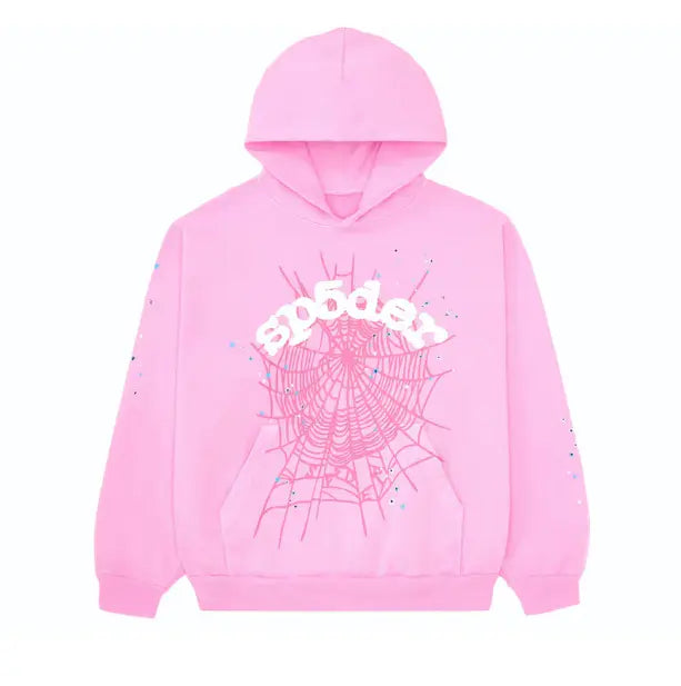 Light Pink Hoodie with Web Print