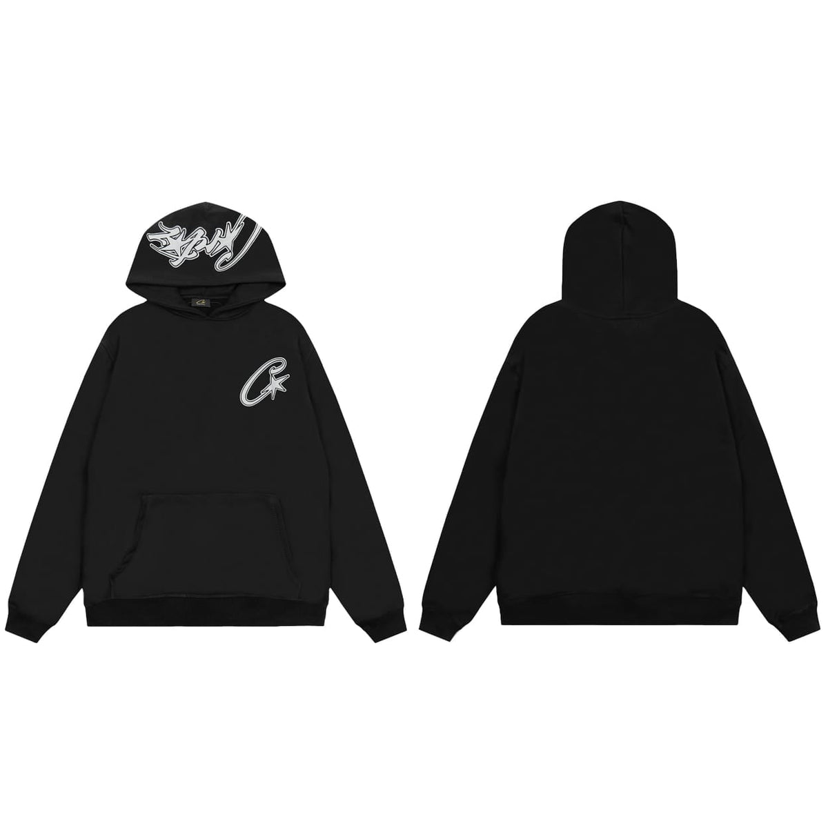 Corteiz C Star Appliqué Hoodie - Black