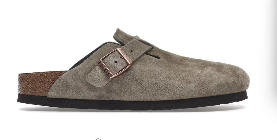 BIRKENSTOCK BOSTON SOFT FOOT BED - TAUPE - CHEARTZ