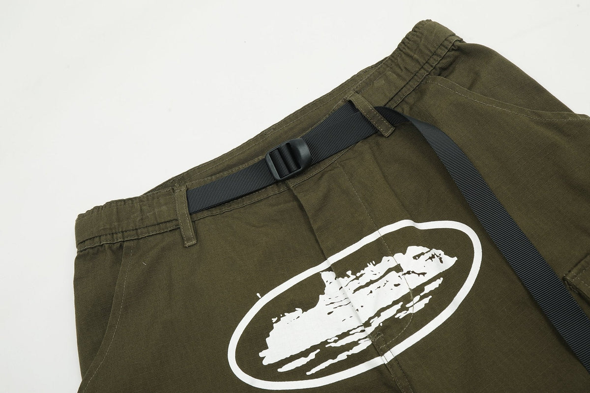 Corteiz Alcatraz Cargo Shorts "Khaki Green" - FAVELA
