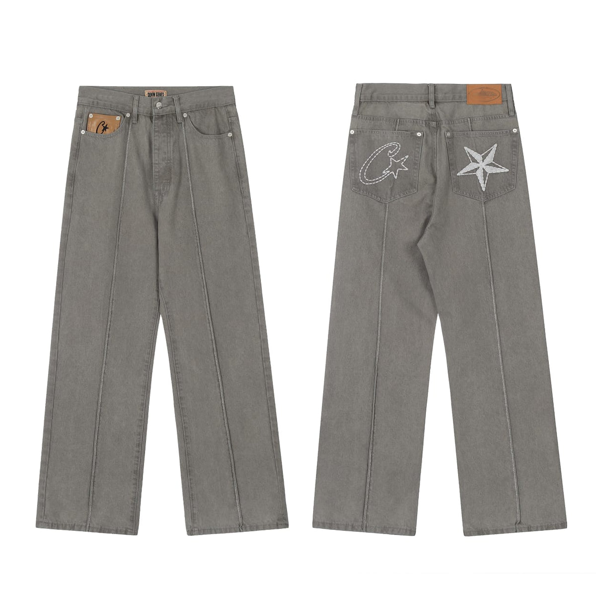 Corteiz C Star Jeans - Grey - FAVELA