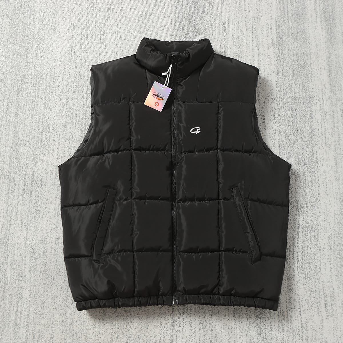 Corteiz Puffer Vest Jacket - Black - FAVELA