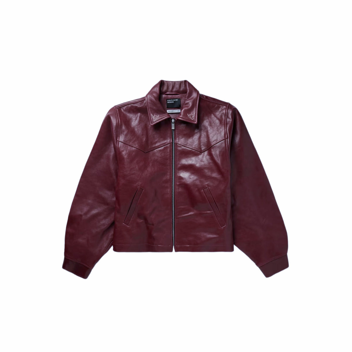 Enfants Burgundy Leather Jacket