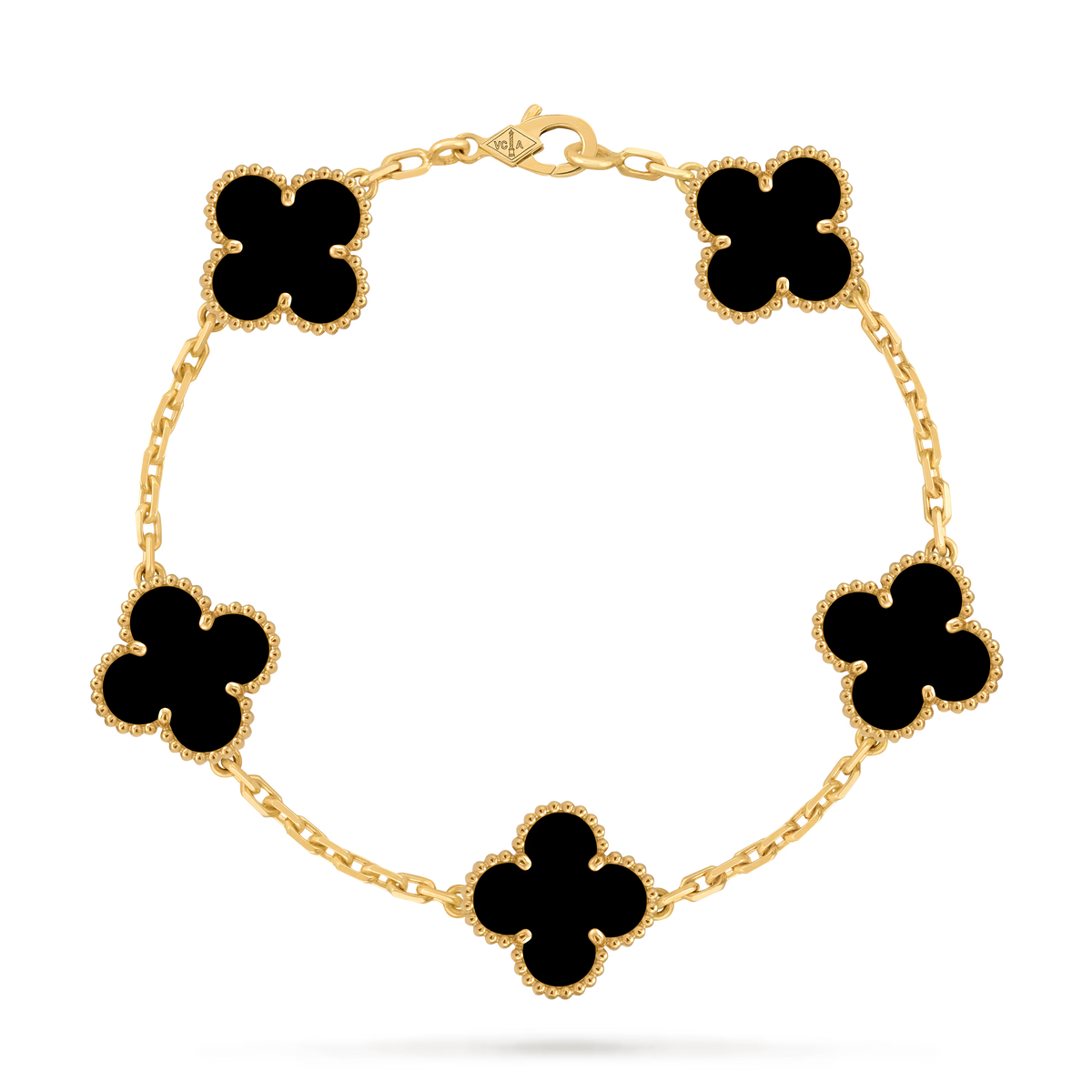 Van Cleef Black Bracelet - Gold Plated