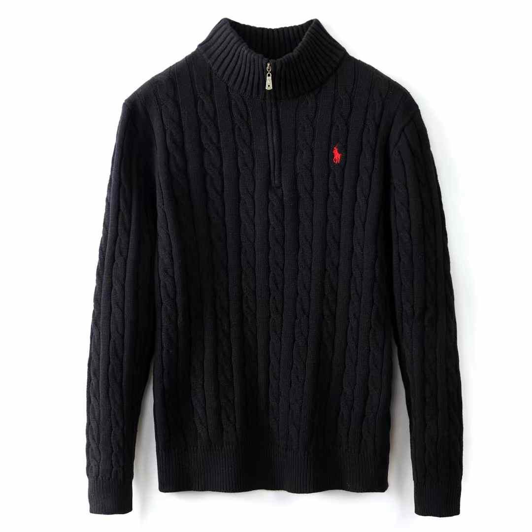 Polo Ralph Lauren Quarter Zip Sweater - Black - FAVELA