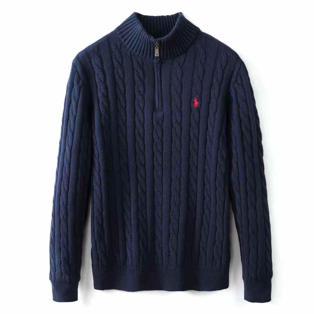Polo Ralph Lauren Quarter Zip Sweater - Navy Blue - FAVELA