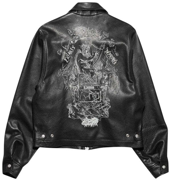 Enfants Black Leather Jacket - back