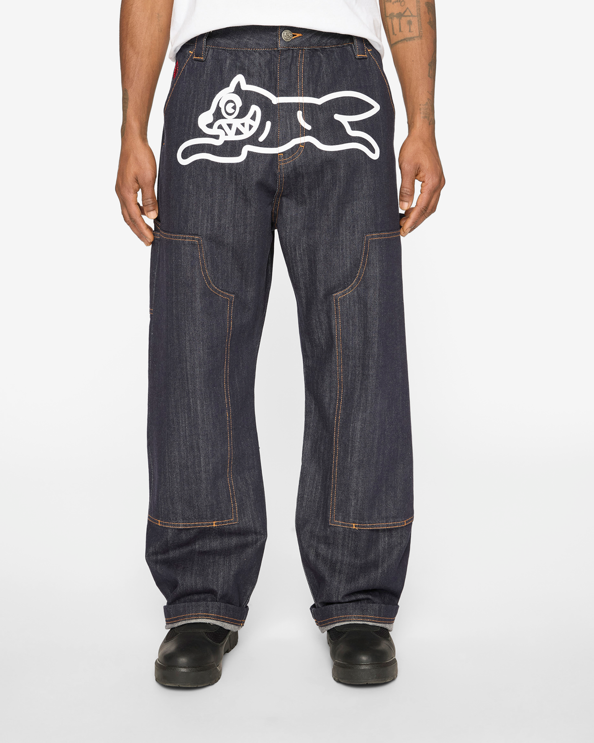 Icecream Running Dog Jeans - Indigo on model front