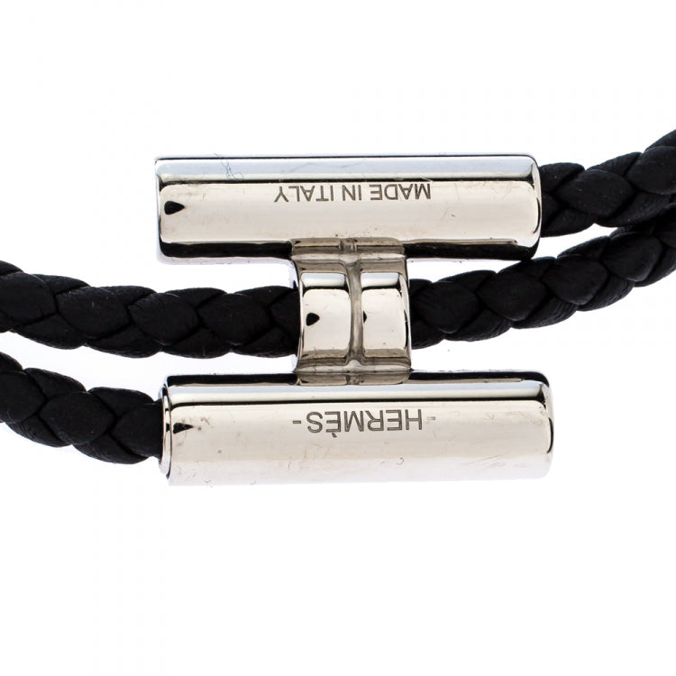 Hermès Tournis Tresse Bracelet - Black