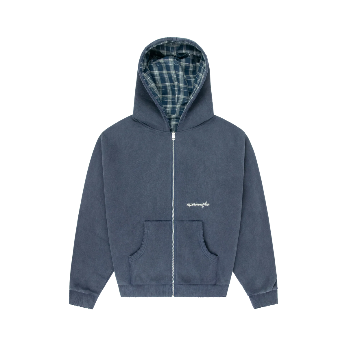 EXPERIMENT 5 DOUBLE FACE HOODIE ZIP UP BLUE