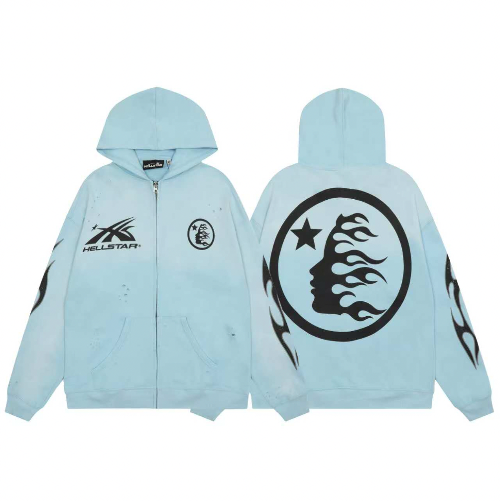 Light Blue Zip Hoodie