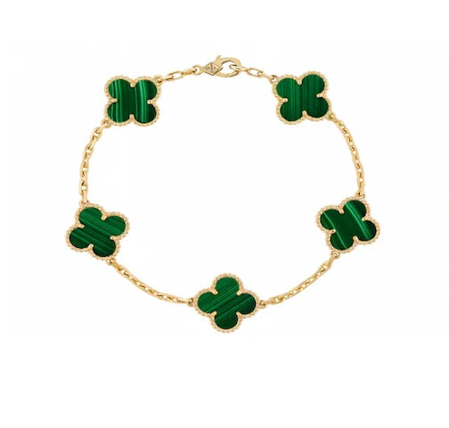 Van Cleef Green Bracelet - Gold Plated