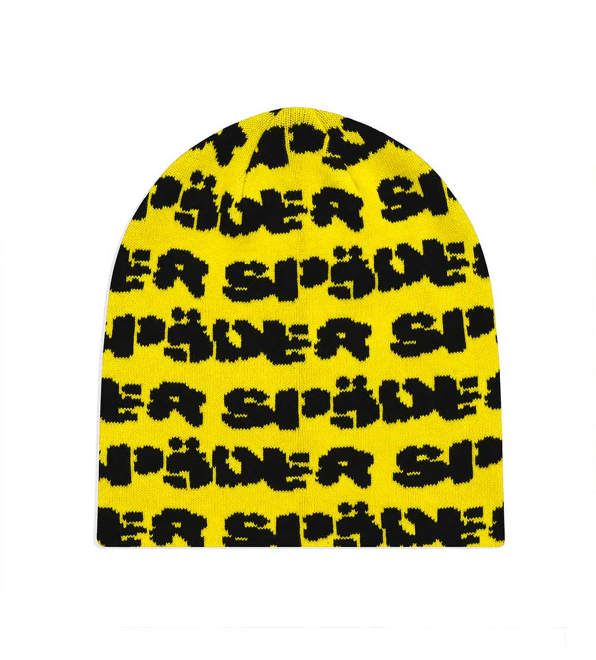 SP5DER Text Logo Beanie - Yellow / Black