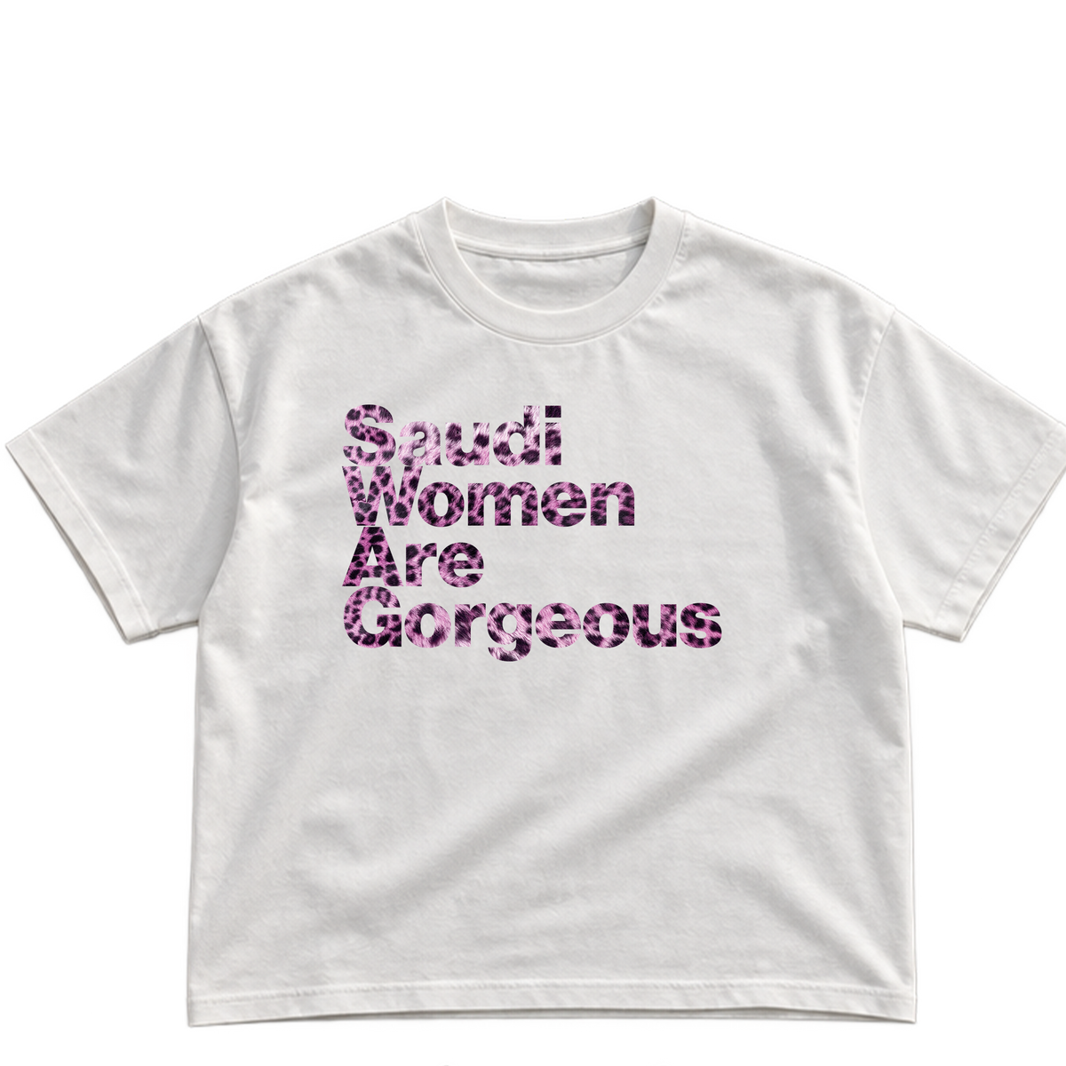 SWAG SAUDI WOMEN ARE GORGEOUS Graphic T-Shirt - "White/Pink"
