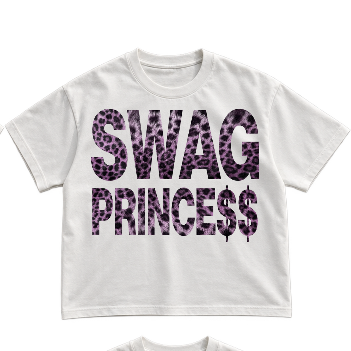 SWAG PRINCESS Graphic T-Shirt - "White/Purple"