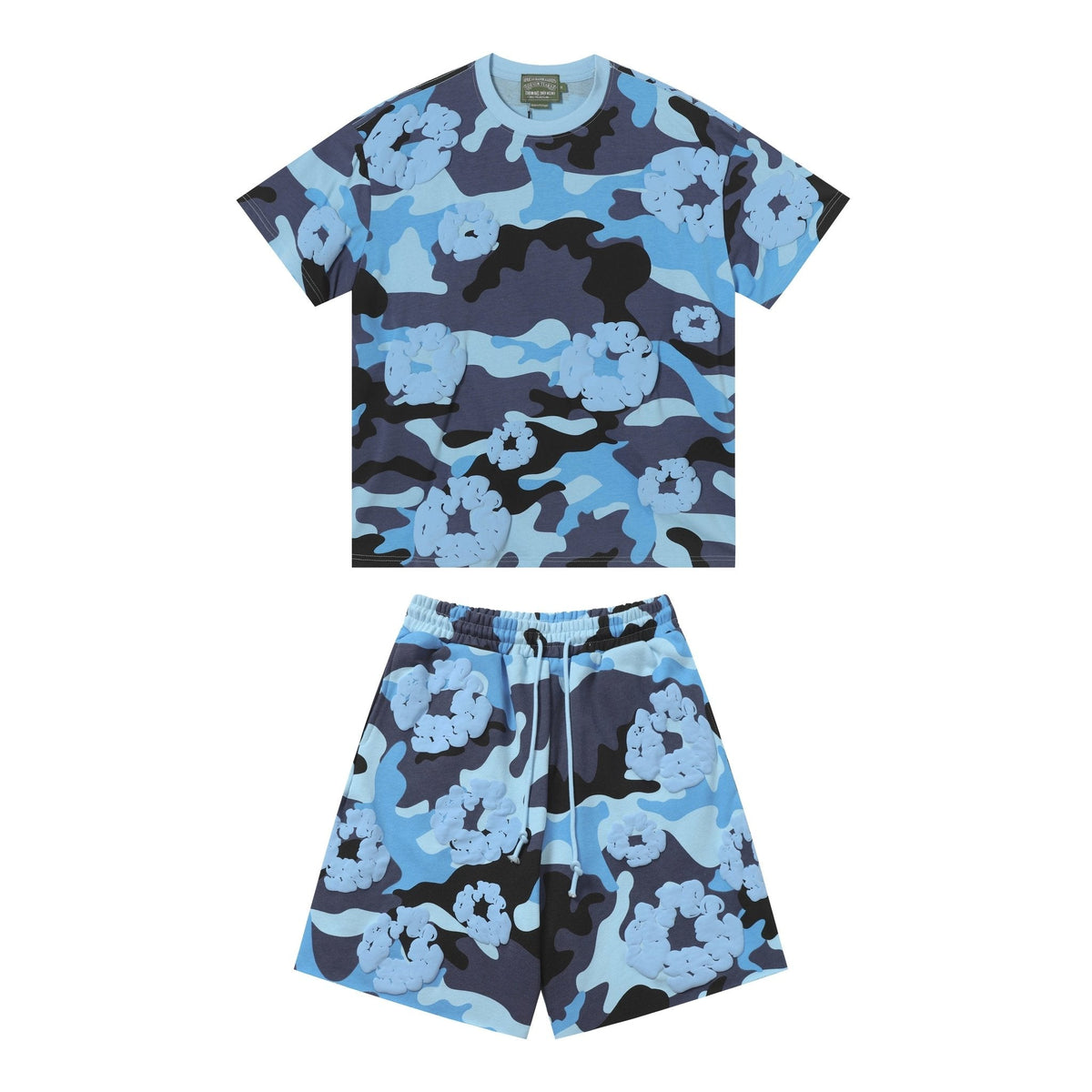 Camouflage Blue T-Shirt & Shorts Set