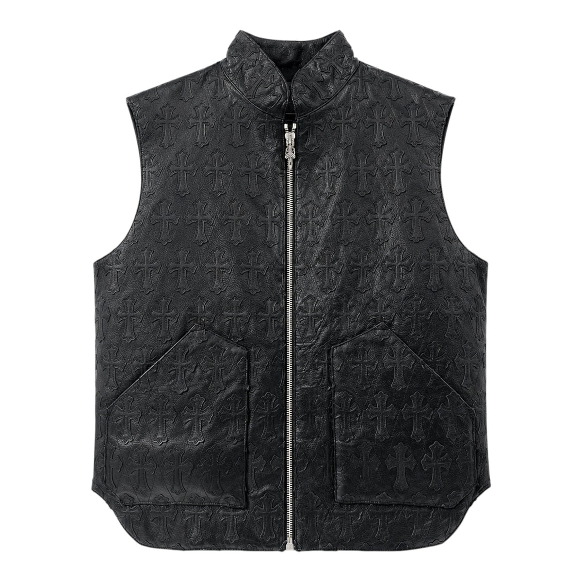 Chrome Hearts Vintage Flooded Leather Patch Vest