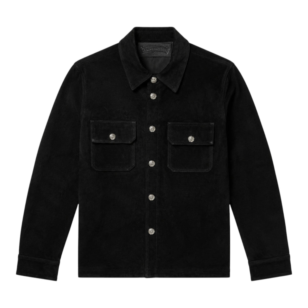 Chrome Hearts Black Suede Work Dog Shirt Jacket