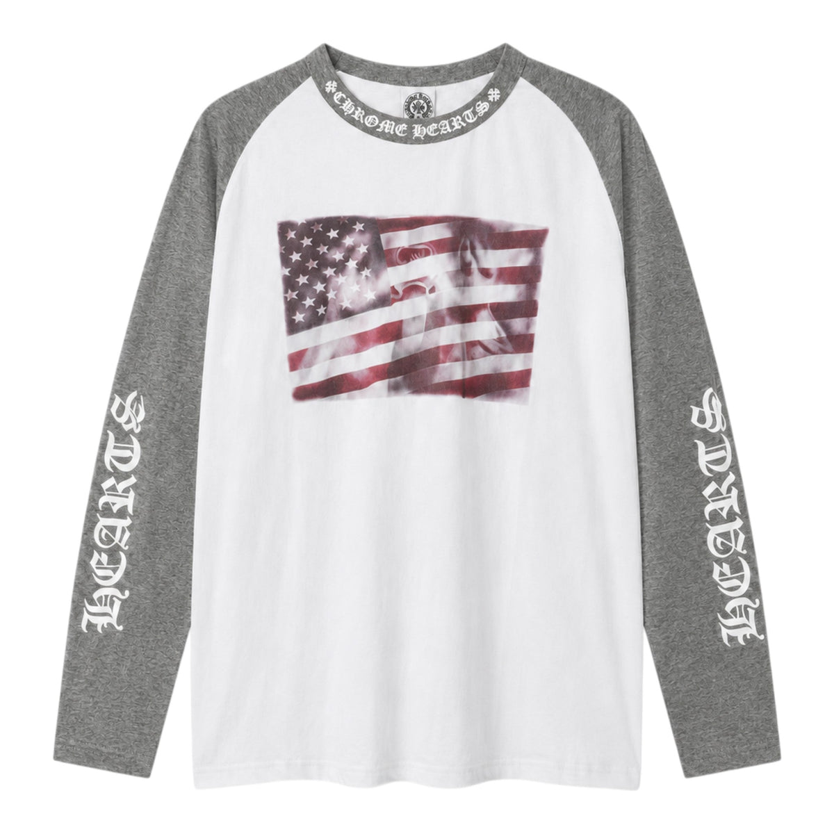 Chrome Hearts American Flag Raglan Long Sleeve Shirt