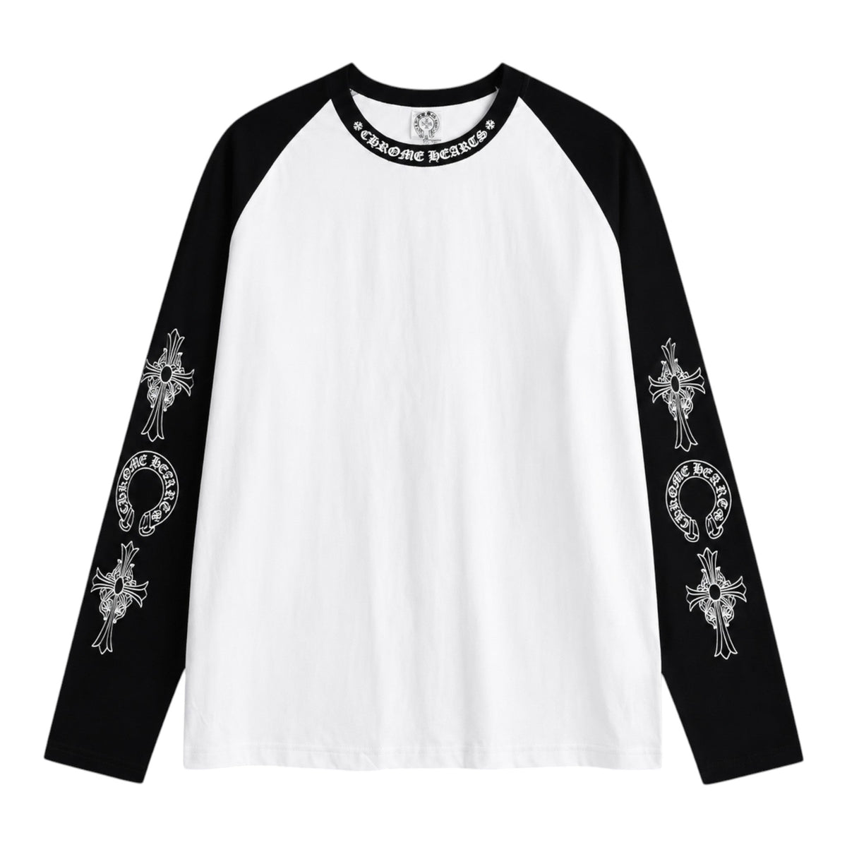 Chrome Hearts Sanskrit Contrast Neckline Raglan Long Sleeve T-Shirt
