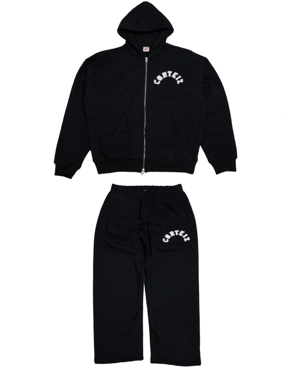 Corteiz Black Tracksuit – Hoodie & Pants Set